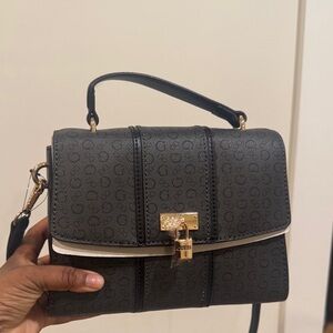 Guess Black and Gold Crossbody Bag